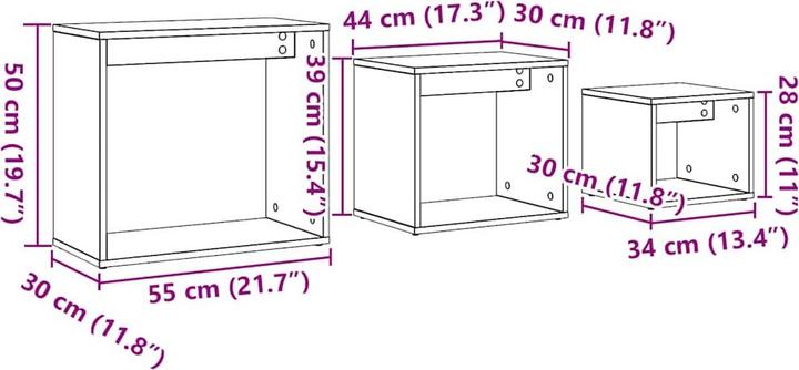 Image du produit vidaXL Satztisch (55 x 30 x 50 cm)