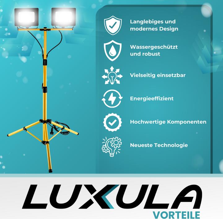 Produktbild Luxula LED Baustrahler mit Stativ (10000 lm)