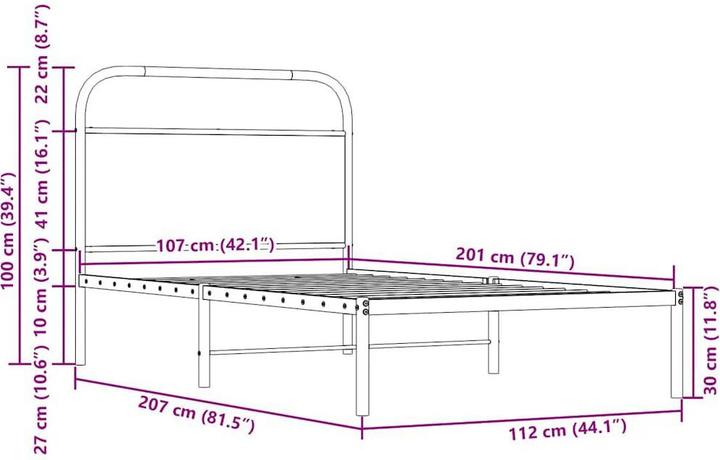 Image du produit vidaXL Bettgestell (107 x 203 cm)