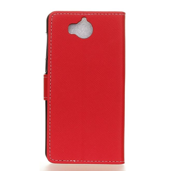 Produktbild MU Classic Leder Hülle mit Kreuzmuster (Huawei Y6 (2017), Huawei Y5 (2017))