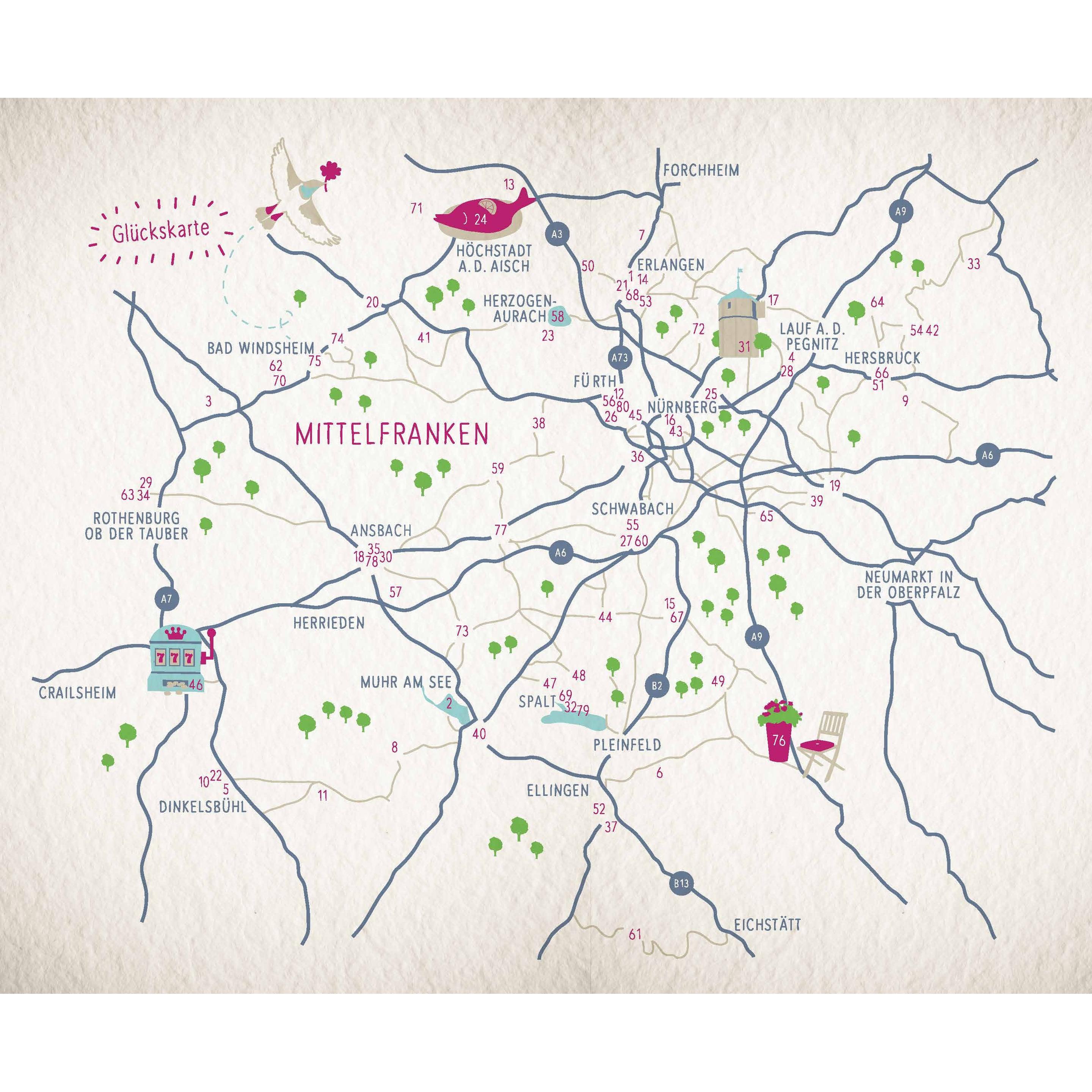 Thumbnail - Glücksorte in Mittelfranken, Ratgeber von Heike Burkhard