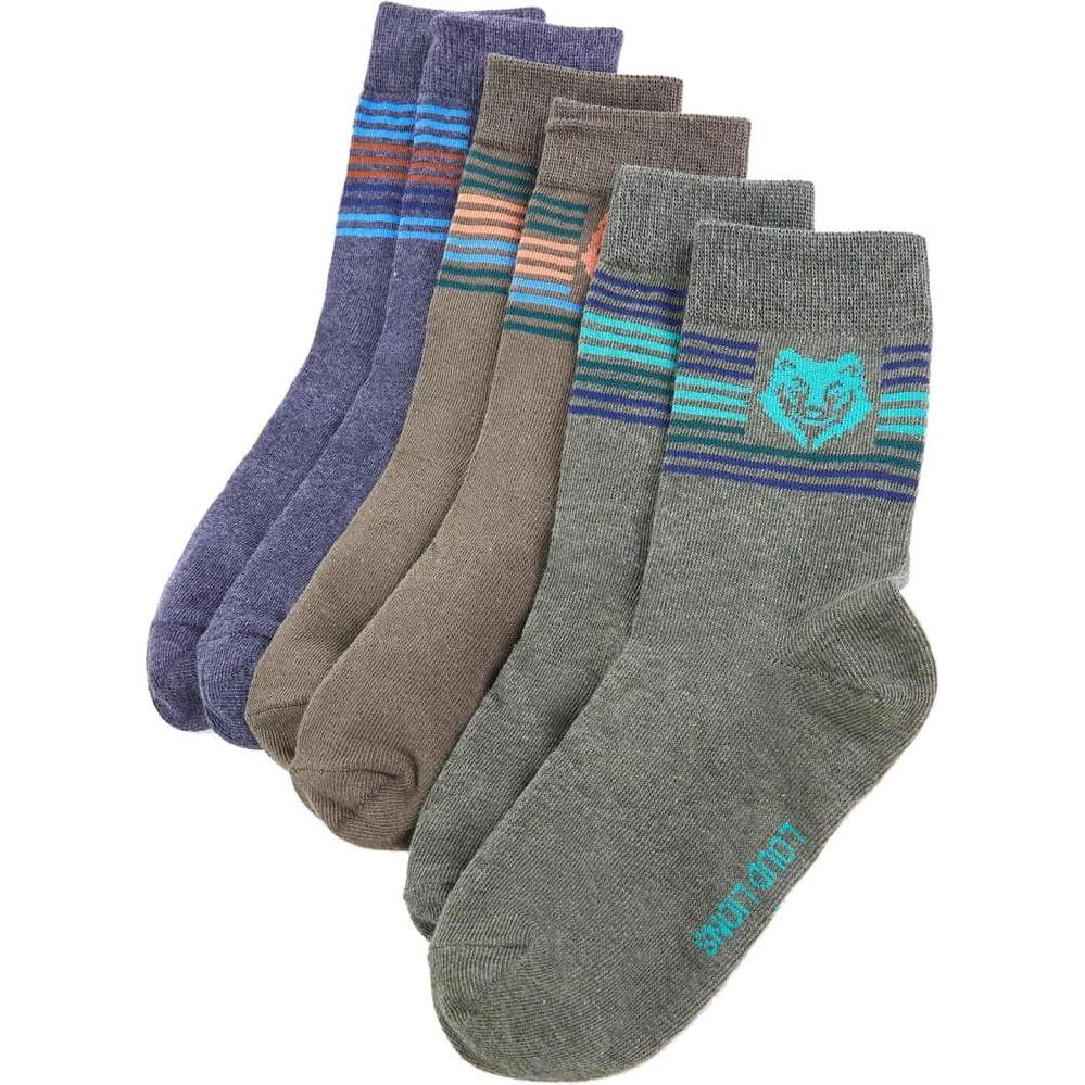 VidaXL, Unisex, Socken, Kindersocken 5 Paar EU 30-34,Material: 78 % Baumwolle. 20, Blau, Beige, Grün, (5er Pack, 30 - 34...
