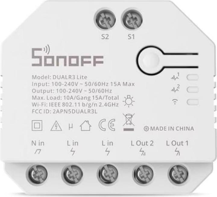 Actual product image Sonoff WiFi shutter actuator DUALR3Lite (Switch actuator)