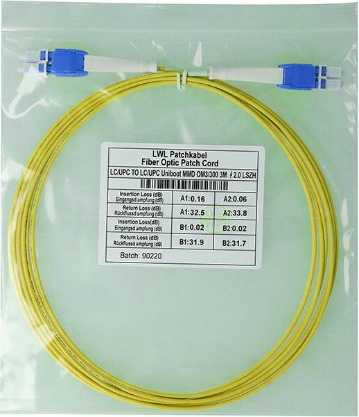 Actual product image CBO Duplex fibre optic patch cable LC Uniboot-LC Uniboot Singlemode 1 metre (1 m)