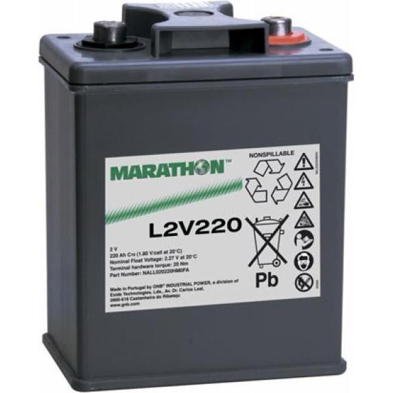 Exide, Versorgungsbatterie, Marathon L2V220 Blei Akku mit M8 Schraubanschluss 2V, 220000mAh (2 V, 220 Ah)