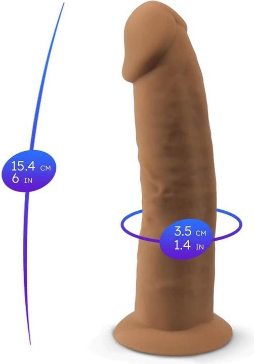 Actual product image Silexd - Model 2 Realistic Penis Premium Silexpan Silicone Caramel 15 cm