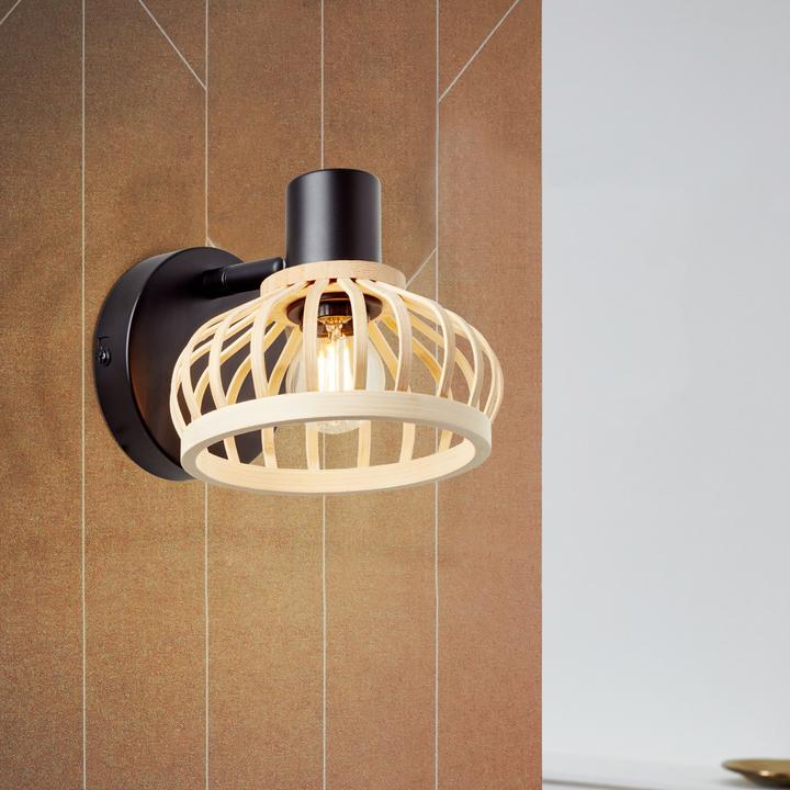 Produktbild Brilliant Norah Wandspot holz hell/schwarz (E14)