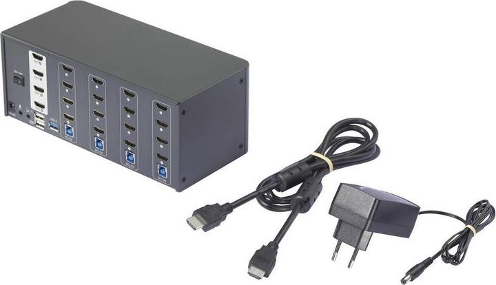 Immagine prodotto SpeaKa Professional 4 Port HDMI Multi Display KVM Switch 4x4 Port KVM-Konsole HD