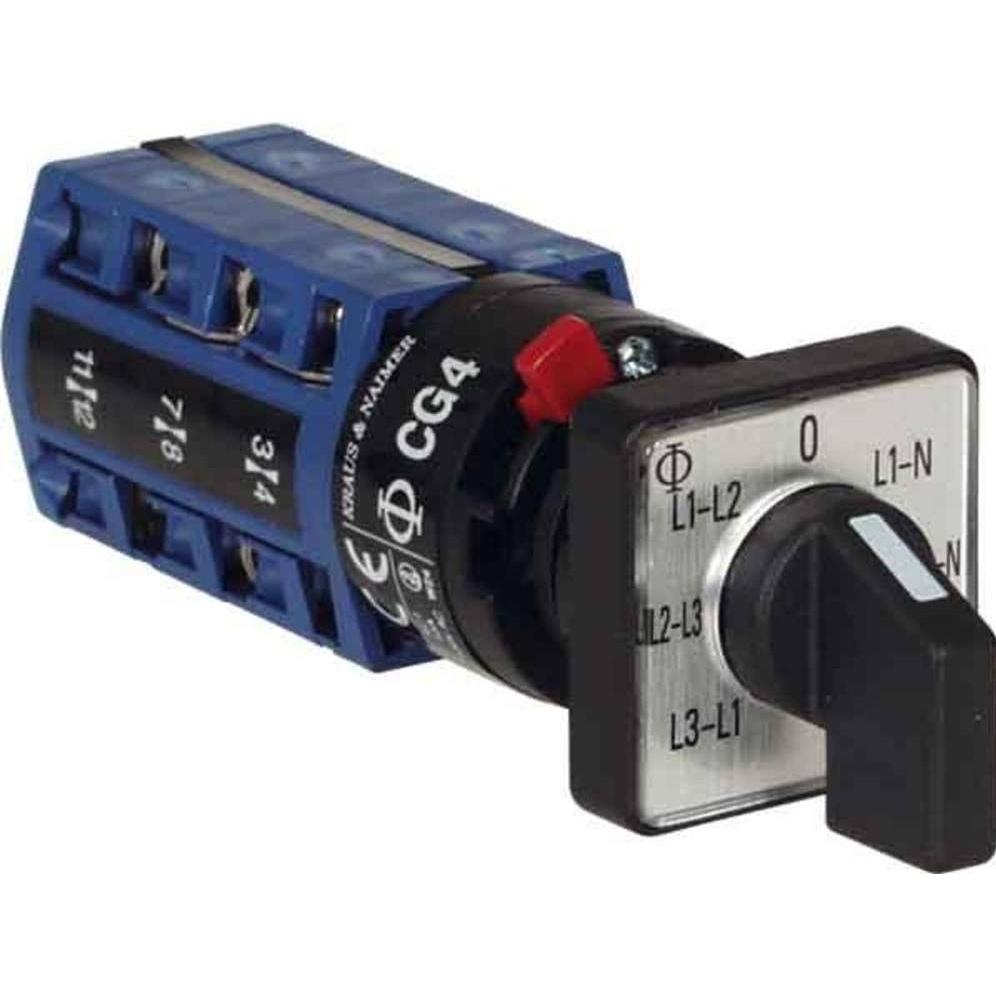 Kraus & Naimer Voltmeter-Umschalter 10 A CG4, Taster + Schalter, Schwarz, Grau