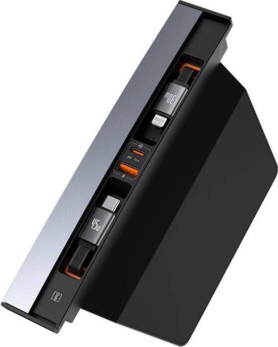 Immagine prodotto Baseus Hub T-Space con cavi da USB-C a lightning per auto Tesla (nero) (USB-C, 4 porte)