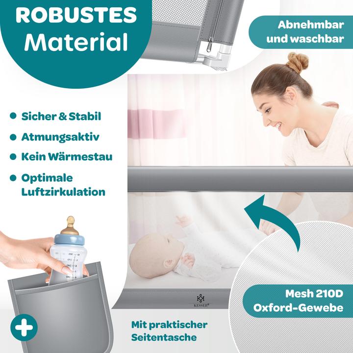 Actual product image Kesser Bed Rail, Light Grey 150cm