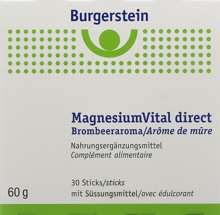 Nutritional values and ingredients Burgerstein Magnesiumvital direct (30 Piece, Powder, 60 g)