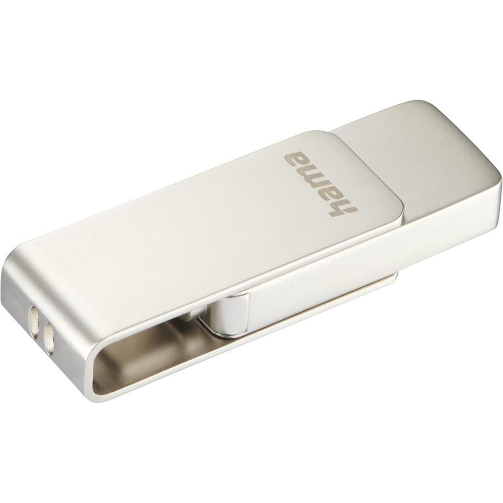 Hama USB-Stick Uni-C Rotate Pro, USB 3.1, 128GB, 90MB/s, Silber (128 GB, USB 3.1), USB Stick, Silber