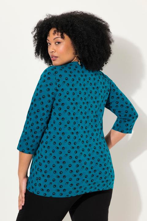 Immagine prodotto Ulla Popken Maglia a pallini dal taglio lungo e svasato con scollo a girocollo e maniche a 3/4 (68)