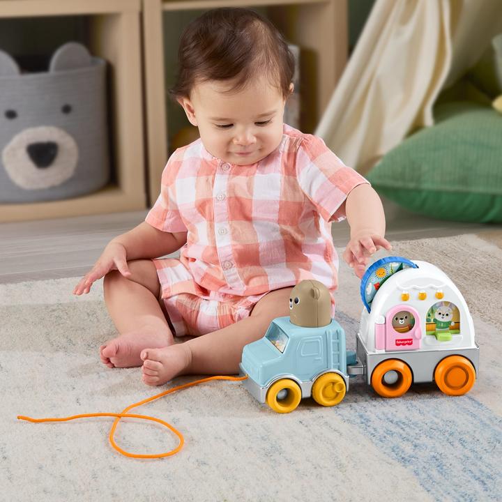 Actual product image Fisher-Price Friendship Forest Pull-Along Camper Vehicle Baby & Toddler Activity Toy
