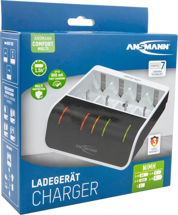 Actual product image Ansmann Comfort Multi Charger (1 pcs., C, D, AAA, AA, 800 mAh, Chargers without battery)