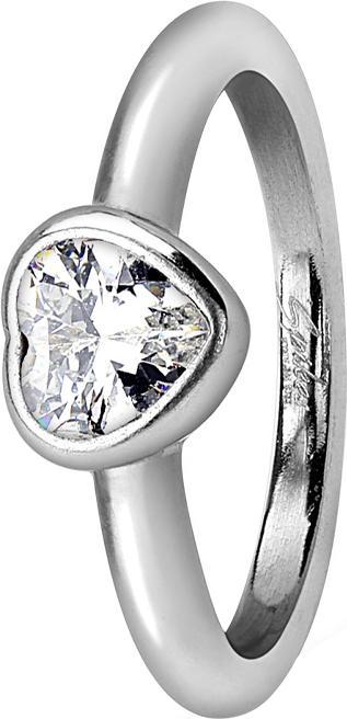 Produktbild Star Piercing Ring silber mit Herzkristall (Titan, ohne Messing)