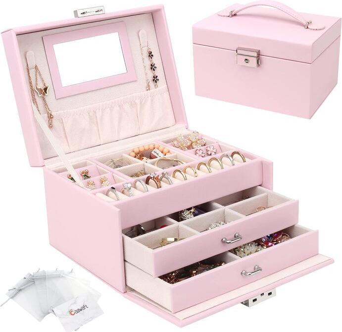 Produktbild Only-Bags.Store Schmuckkästchen, Schmuckkästchen mit Schubladen, PU-Leder-Schmuckkästchen Schmuckkästchen Grosser