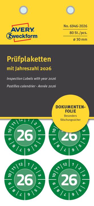 Produktbild Avery Prüfplaketten