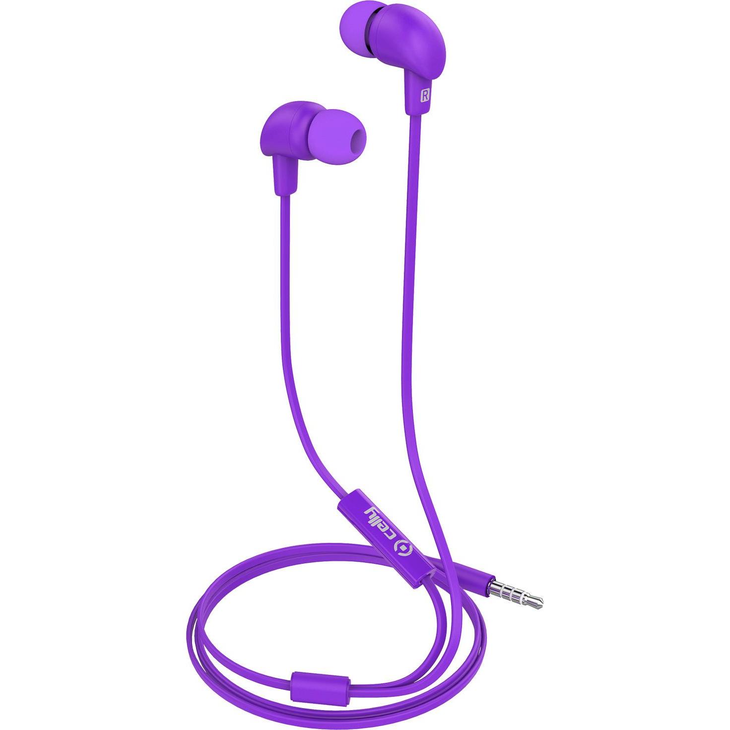 Celly Earphones (Keine Geräuschunterdrückung, Kabelgebunden), Kopfhörer, Violett