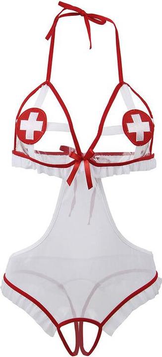 Actual product image Subblime Sexy Nurse Costume With Crotchless Sleeve L/Xl (L, XL)