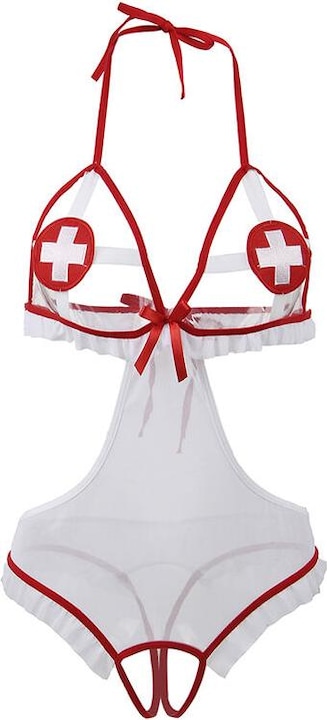 Actual product image Subblime Sexy Nurse Costume With Crotchless Sleeve L/Xl (L, XL)
