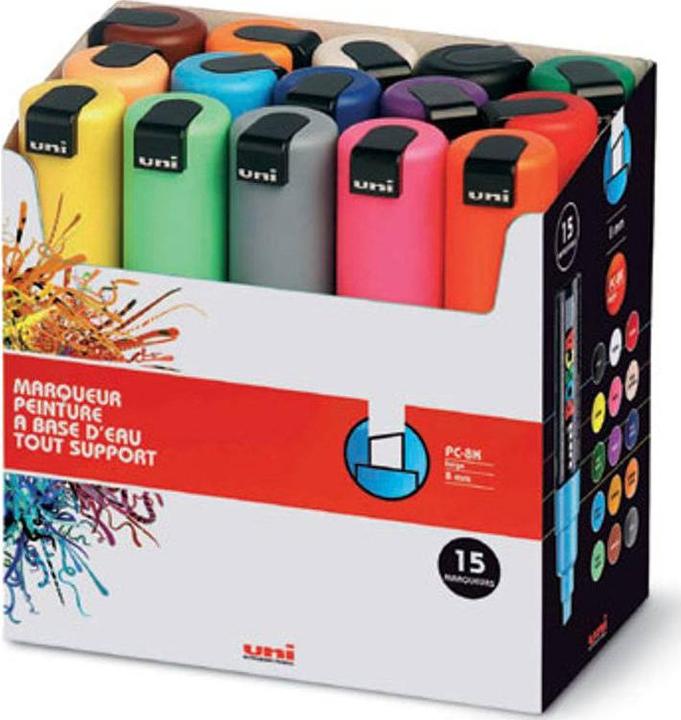 Actual product image Posca Marker PC-8K Keilspitze (Multicolor, 8 mm, 8 x)