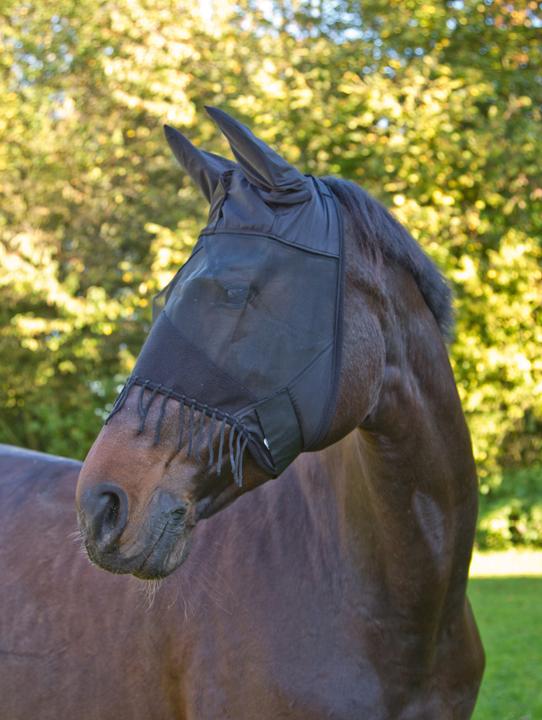 Productafbeelding Kerbl Vliegenmasker met oorbescherming en nylon koorden