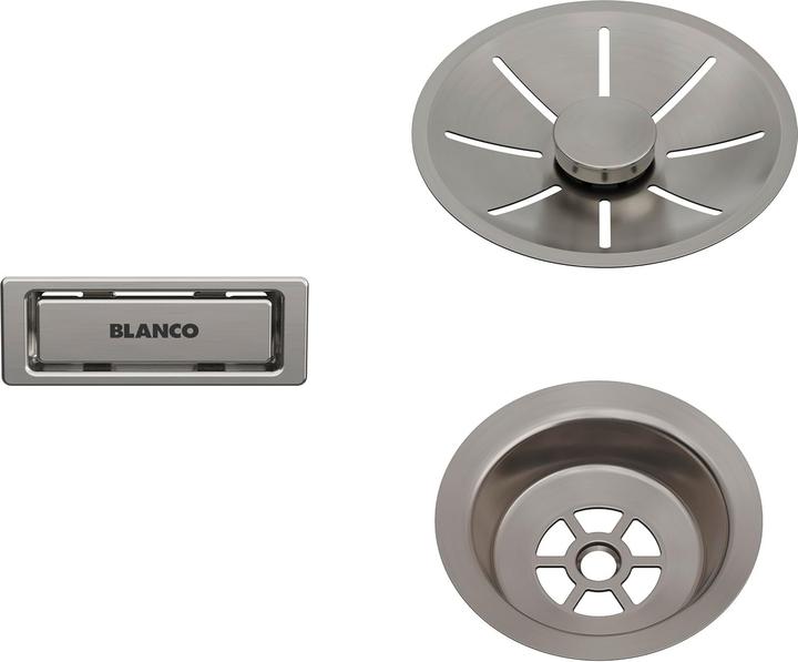 Produktbild Blanco Ablauf- und Überlaufset für Einzelbecken | satin platinum