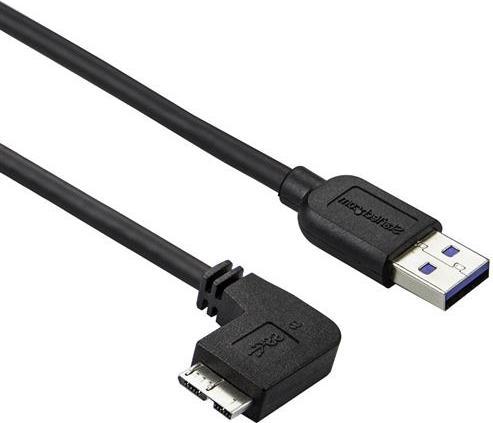 StarTech Cavo Slim Micro USB 3.0 da 1 m ad angolo sinistro - Cavo di connessione USB 3.1 Gen 1 (5 Gbit/s) (1 m, USB 3.2 Gen 1)