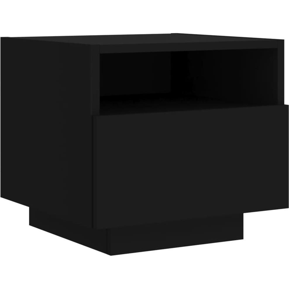 VidaXL, Nachttisch, Nachttische mit LED-Leuchten 2 Stk. Schwarz 40x39x37 (40 x 39 x 37 cm)