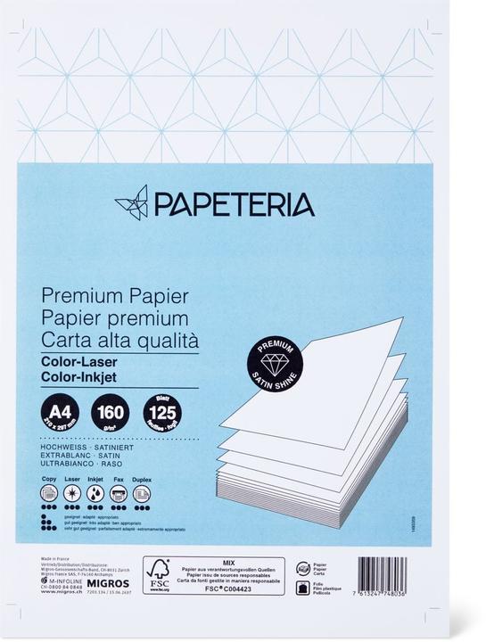 Papeteria Hochweiss Premium, ab 5 Stück (160 g/m², 125 x, A4)