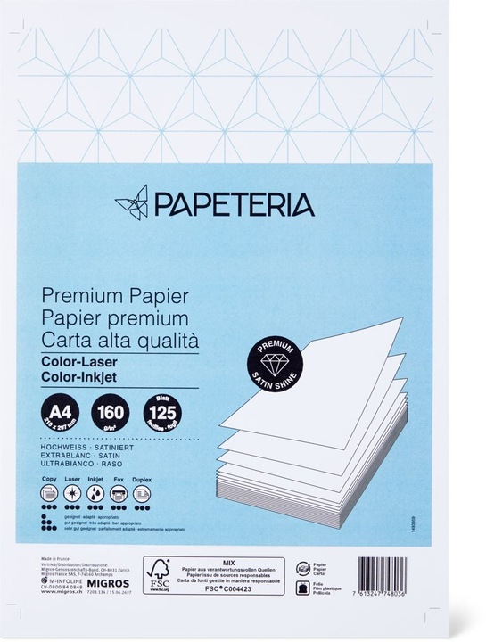 Actual product image Papeteria High White Premium, from 5 pieces (160 g/m², 125 x, A4)