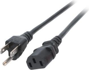 EFB Elektronik Netzleitung USA/NEMA-C13, schwarz, 1.8 m, 3SJT AWG14x3C Stecker 5-15P-IEC60320/C13 180° (Kaltgerätek (1.80 m)