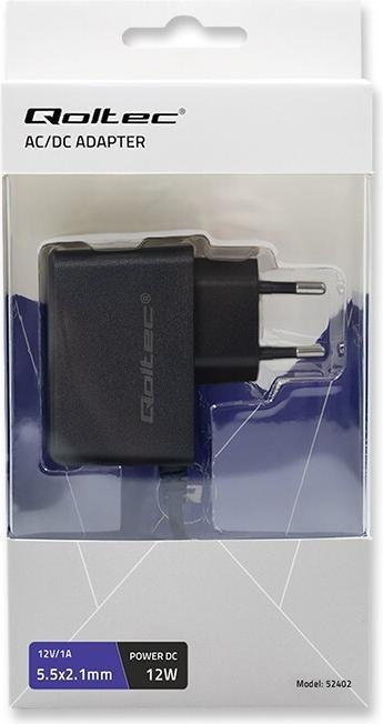 Produktbild Qoltec Netzteil 12W Steckernetzteil | 12V | 1A | 5,5*2,1 (12 W)
