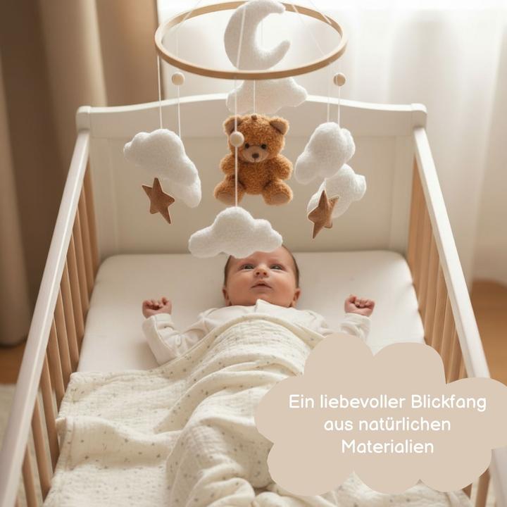 Actual product image Hermex Babymobile Teddybär Hängemobile Mobile Babyspielzeug Schlafmobile