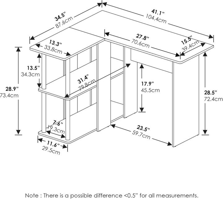 Produktbild Furinno Scrivania a Forma di L Abbott