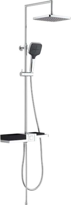 Produktbild Schütte Regendusche Bad BLUEPERL Überkopfbrause-Set Chrom Schwarz Ablage Duschsystem Regenbrause 60566