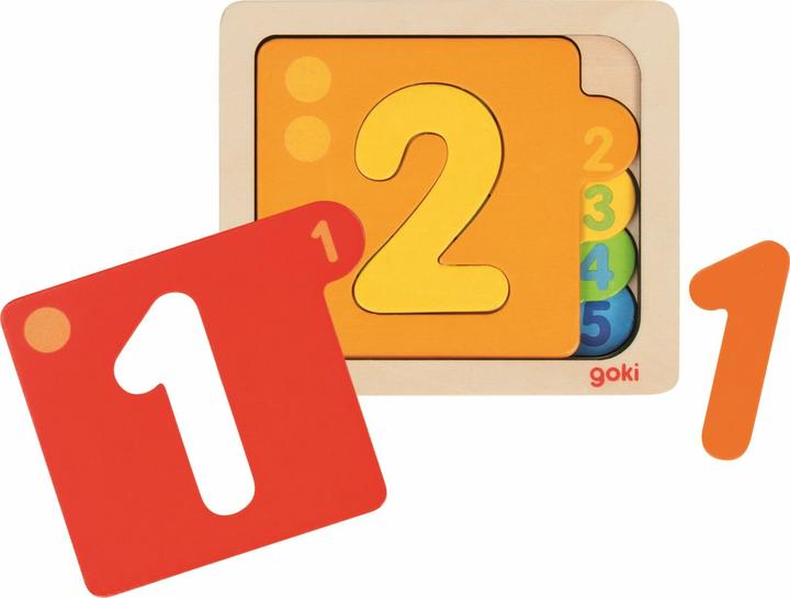 Actual product image Goki Layer puzzle numbers (10 pieces)