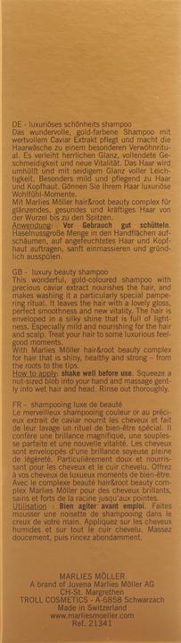 Image du produit Marlies Möller Bain de beauté capillaire au caviar doré de luxe (200 ml, Shampoing liquide)