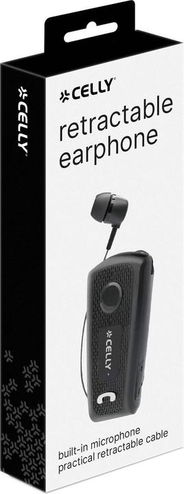 Immagine prodotto Celly - BHCLIPBK Wireless Retractable Mono Headset (NC, Cablato)