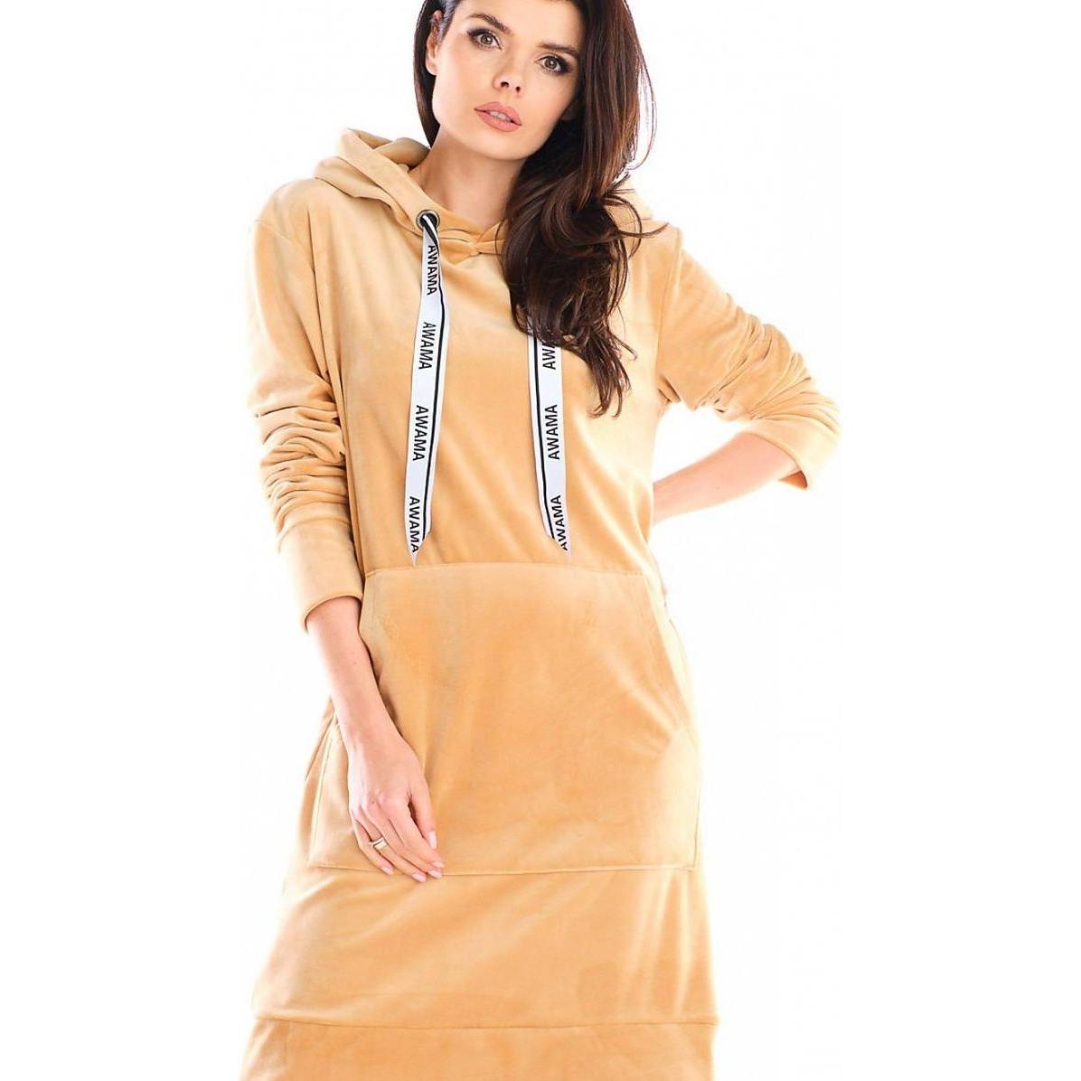 Awama, Damen, Kleider, Alltagskleid, Beige, (L, XL)