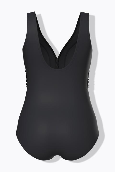 Actual product image Ulla Popken Mixed Texture O-Ring Swimsuit (56)