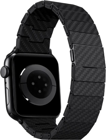 Produktbild Pitaka Gliederarmband aus echtem Carbon Black (1K Karbonfaser, Apple Watch Ultra 2, Ultra)
