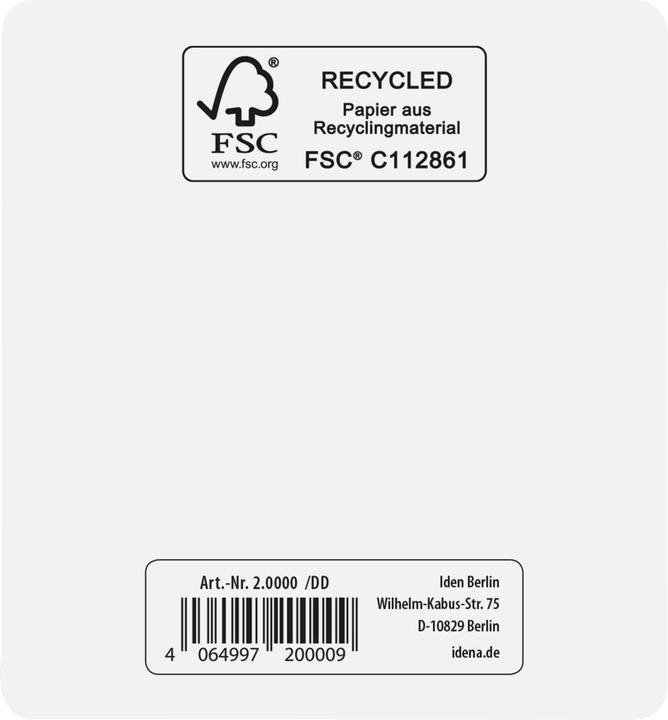 Actual product image Idena Learning clock square cardboard FSC-Rec