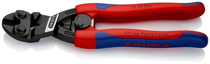 Image du produit Knipex Coupe-boulon compact DIN ISO 5743 L.200mm forme 2 avec facette 20Grad gew. schwarz atram. schlank... (265 mm)