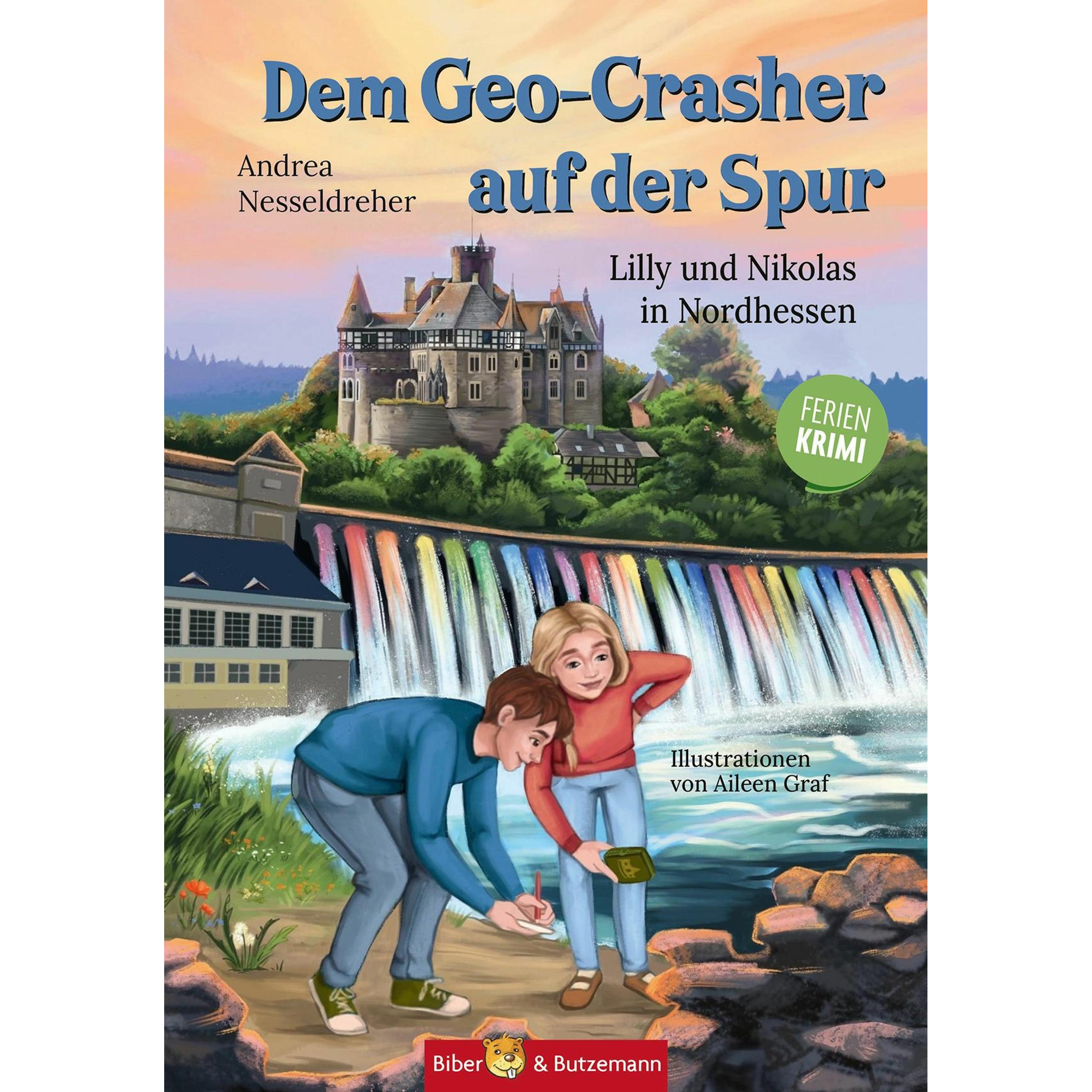 Thumbnail - Dem Geo-Chrasher auf der Spur - Lilly und Nikolas in Nordhessen, Kinderbücher von Aileen Graf, Andrea Nesseldreher