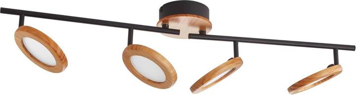 Actual product image Lindby Manel LED spotlight wood 4-light (1180 lm)