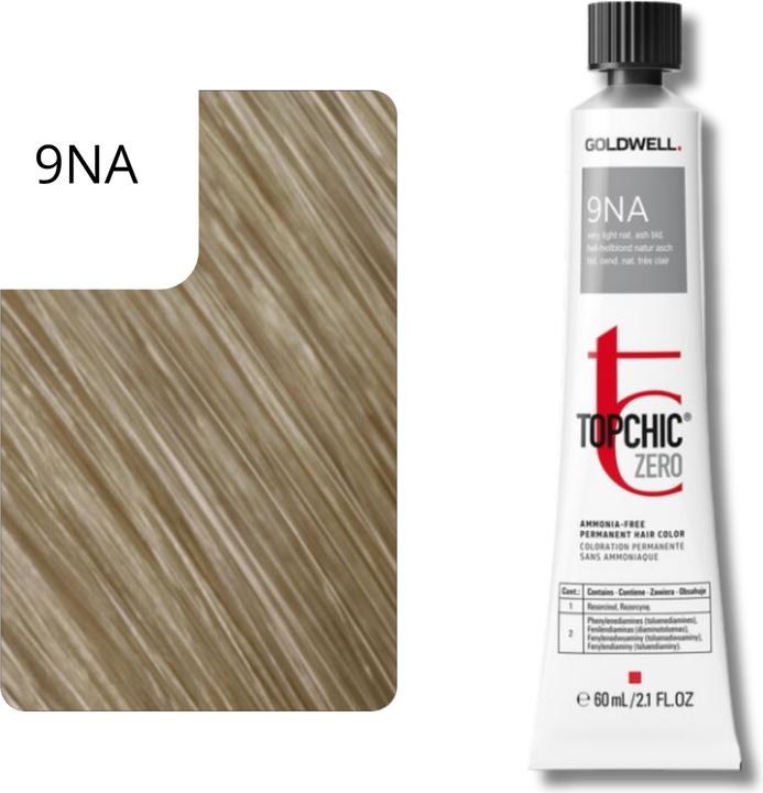 Actual product image Goldwell Topchic Zero Permanent Hair Colour (9NA - Very light blonde natural ash blonde)