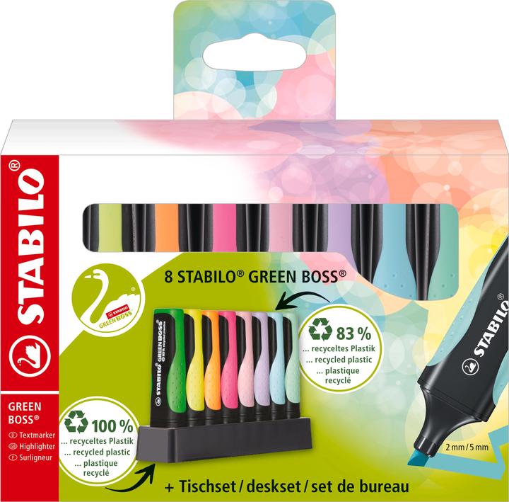 Produktbild STABILO GREEN BOSS Textmarker (Mehrfarbig, 5 mm, 8 x)